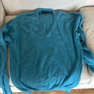 Lands' End Blue V-Neck cashmere sweater